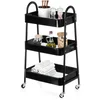 Vilde 568115 - Metalna polica sa 3 nivoa, crna , 44×31,5×78,5 cm
