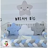 Bubamara037 Set za krevetac sa ogradicom od pletenica, 120x60cm, Plavo-sivi