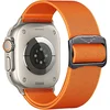 GS Najlonski pašček za Apple Watch 1/2/3/4/5/6/7/8/9/10/11/SE Ultra 1/2/3 42/44/45/46/49 mm, elastičen, oranžen