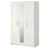 BRIMNES Garderober s 3 vrata, bela, 117x190 cm