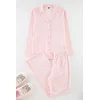Trendyol Pink 100% Cotton Gingham Knitted Pajama Set