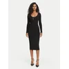 Elisabetta Franchi Pletena obleka AM-30S-67E2-V500 Črna Fitted Fit