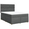Vidaxl Box spring posteljni z vzmetnico temno siv 140x190 cm blago