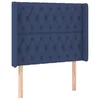 Vidaxl Vzglavje z ušesi modro 93x16x118/128 cm blago