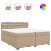 Vidaxl Box spring postelja z vzmetnico kapučino 200x200 cm um. usnje