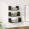 Set zidnih polica 3 pcs Crni hrast 40x16x14cm Konstruirano drvo
