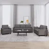 3-dijelni set sofa s jastucima sivi od umjetne kože