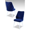 HANAH HOME Set 2 stolice Pufi Sax Blue White