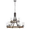 Quintiesse QN-ANGELO9 - Luster na lancu ANGELO 9xE27/60W/230V dekor hrast