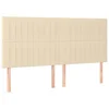 Vidaxl Vzglavje postelje kremne barve 180x5x118/128 cm blago