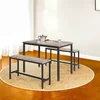 Songmics Jedilna miza z 2 klopmi 110x70x75 cm rjava črna