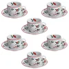 Tognana Set od 6 šoljica za kafu Poema Hollyberry, Sa tacnama, 9 cl, Šareni