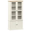 Vidaxl Steklena vitrina VIGO bela 85x35x170 cm trdna borovina