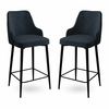 HANAH HOME Set 2 barske stolice Enox Anthracite Black