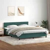 Box Spring krevet s madracem i LED tamno zeleni 180x220 cm baršun