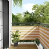 vidaXL Balkonska pregrada rumeno-bele črte 75x1000 cm
