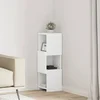 vidaXL Kotna omarica Bela 25,5x25x80cm Konstruiran les