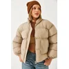 Bianco Lucci Womens Judge Collar Detail Puffer Coat 2430