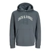 JACK & JONES Majica JJEDENVER bazaltno siva / bela