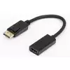 E-GREEN Adapter DisplayPort 1.4(M) - HDMI 2.0(F) kabl 20cm crni