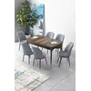 Hanah Home Set Trpezarijski sto i 6 stolica Zen, Sivo-braon