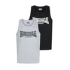 LONSDALE Majica Averham pegasto siva / črna / bela