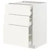 METOD / MAXIMERA Pod.elem.3front/2dnj/1srd/1vis.fiok, bela/Vallstena bela, 60x60 cm