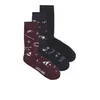 JACK & JONES Muške čarape Jacsnowflake 12266791, 3 para, Crne, teget i bordo