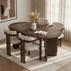 HANAH HOME Set Trpezarijski sto i 4 stolice Meridia 4 Milano Walnut Dark Walnut White