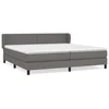 Vidaxl Box spring postelja z vzmetnico siva 200x200 cm umetno usnje