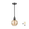 BRILAGI -LED Luster na sajli RETRO GLASS 1xE27/60W/230V O 18 cm crna/zadimljeno-smeđa