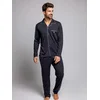 zd ZERO DEFECTS Dolga pižama Marine 100% mercerized cotton marine