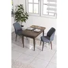 Hanah Home trpezarijski set Arp, sto i 2 stolice, ploča u dekoru drveta Baroque, dimno siva tkanina Babyface