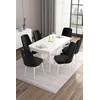 Hanah Home Set Trpezarijski sto i 6 stolica Are, Crno-beli