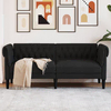 Dvosjed Chesterfield crni od tkanine