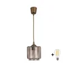 Brilagi - LED luster na sajli R GLASS 1xE27/60W/230V prečnik 15 cm braon/dimljeno bež