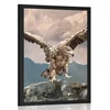 Plakat orel z razprtimi krili nad gorami - 60x90 no frame
