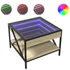 Stolić s beskonačnim LED svjetlima boja hrasta 50x50x38 cm