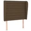 Vidaxl Vzglavje z ušesi temno rjavo 103x23x118/128 cm blago