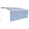Vidaxl Ročno zložljiva tenda s senčilom 3,5x2,5 m modra in bela