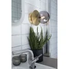Globen Lighting stenska svetilka ART DECO, medenina/bela O 16 cm IP44 - Dnevna soba/jedilnica - Dizajn - brusena medenina, bela - Kovina
