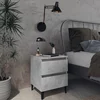 shumee Nočna omara Siv beton 40x35x50 cm Iverna plošča