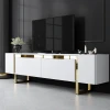 Hanah Home TV Komoda Yildiz, 180x50x30 cm, Belo-Zlatne boje