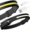 2v1 aku. LED COB naglavna svetilka 350lm USB IPX4 senzor vklopa