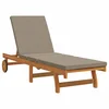 Vidaxl Ležalnik Rjava 199 x 63 x 85 cm Masiven les akacije