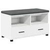 Vidaxl Haldna klop Bela 80 x 38 x 46 cm Oblikovan Les in Tkanina