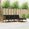 Set vanjskih sofa 4 kom. Prirodna i crna
