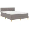 Vidaxl LED Box Spring Postelja z LED trakami Taupe 140 x 190 cm blago