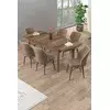 HANAH HOME Rasklopivi trpezarijski sto i stolice (7 delova) Uzi Baroque Brown