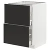 METOD / MAXIMERA Pod.element, 2fronta/2vis.fioke, bela/Nickebo boja antracita, mat, 60x60 cm